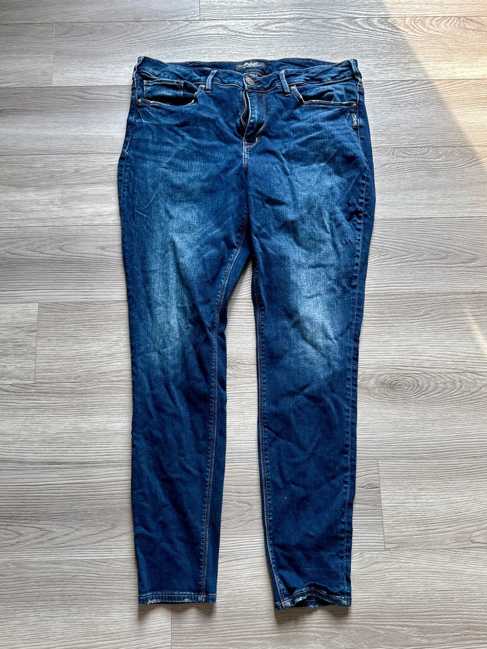Silver Jeans Avery Plus Size Women's Dark Blue Super Skinny Jeans | SZ18 L31